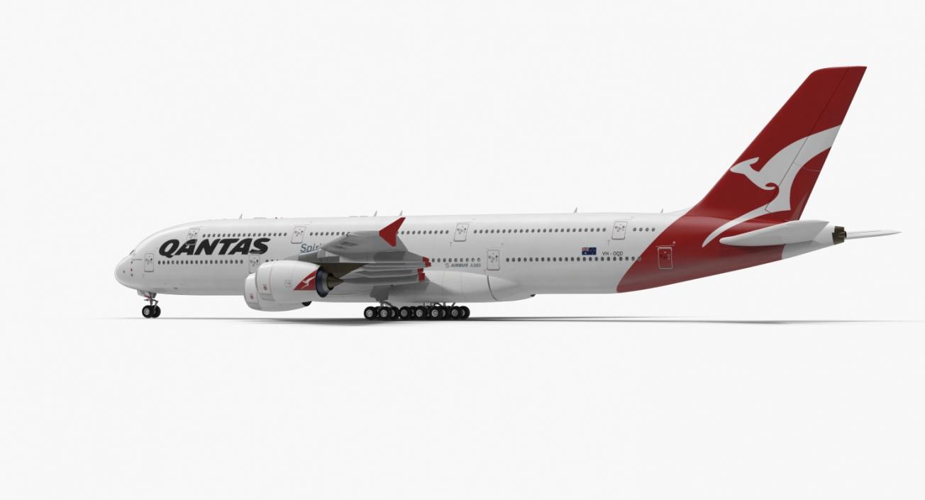 3D Airbus A380-1000 Qantas model